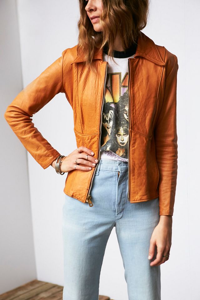 Vintage Leather Zip Jacket | Free People
