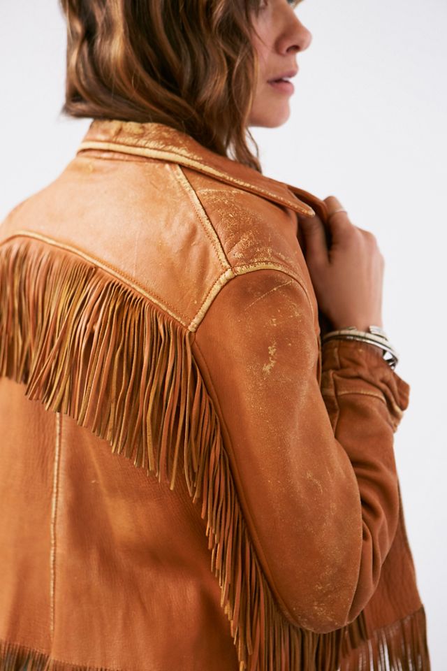Vintage Leather Fringe Jacket | Free People