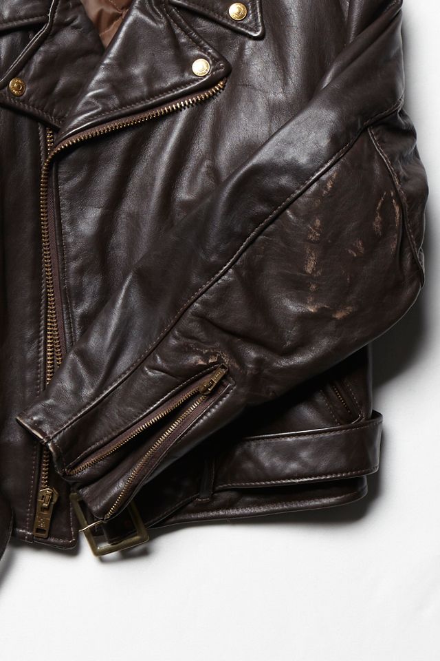 Vintage Leather Moto Jacket #4