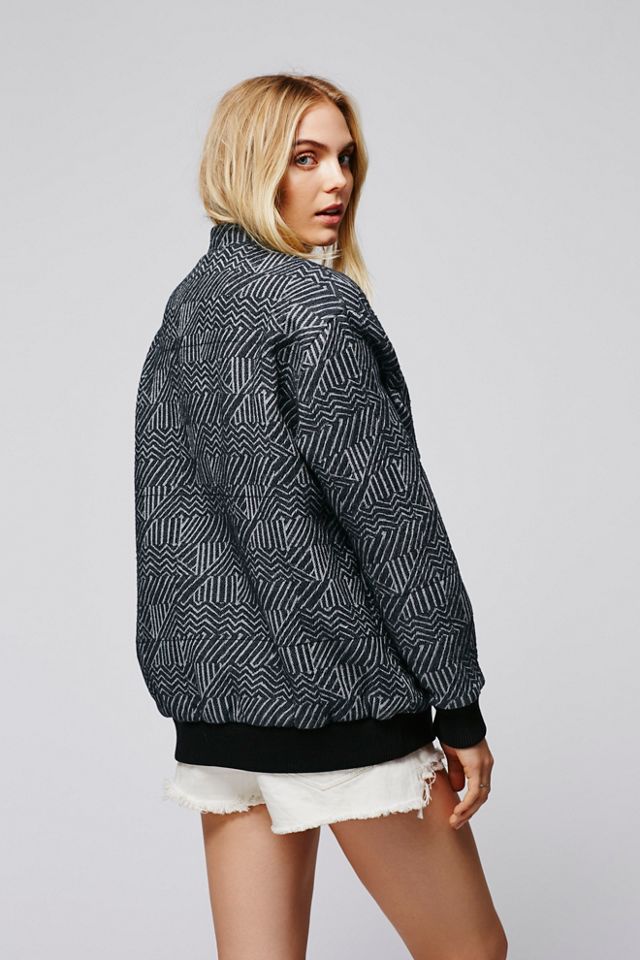 Free factory People Geo Print Quilted Bomber