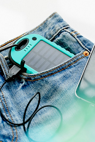 Solar Portable Charger Keychain Mini Power Bank LED Flashlight Outdoor Usb Battery Pack Emergency Phone Charger