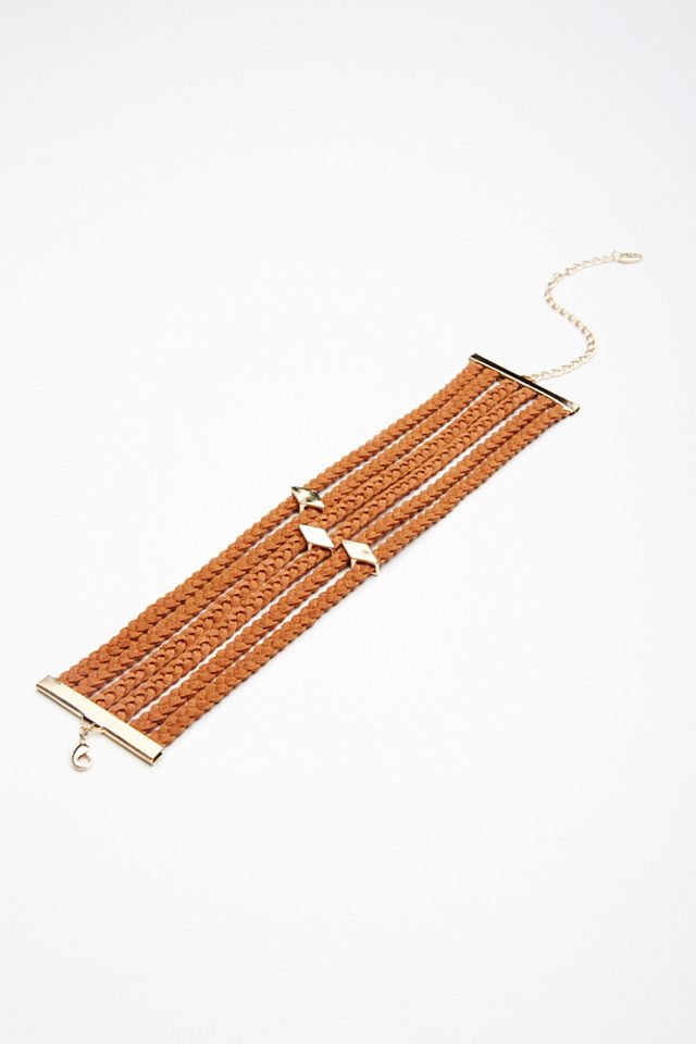 Stacked Leather Choker #1