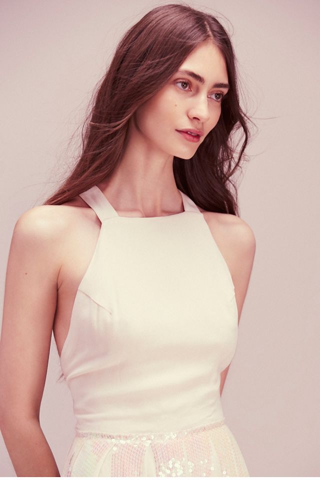 Sequin Pleat Apron Dress #3