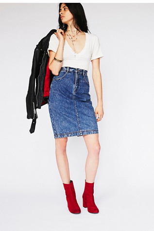 1980s jean skirt outfit