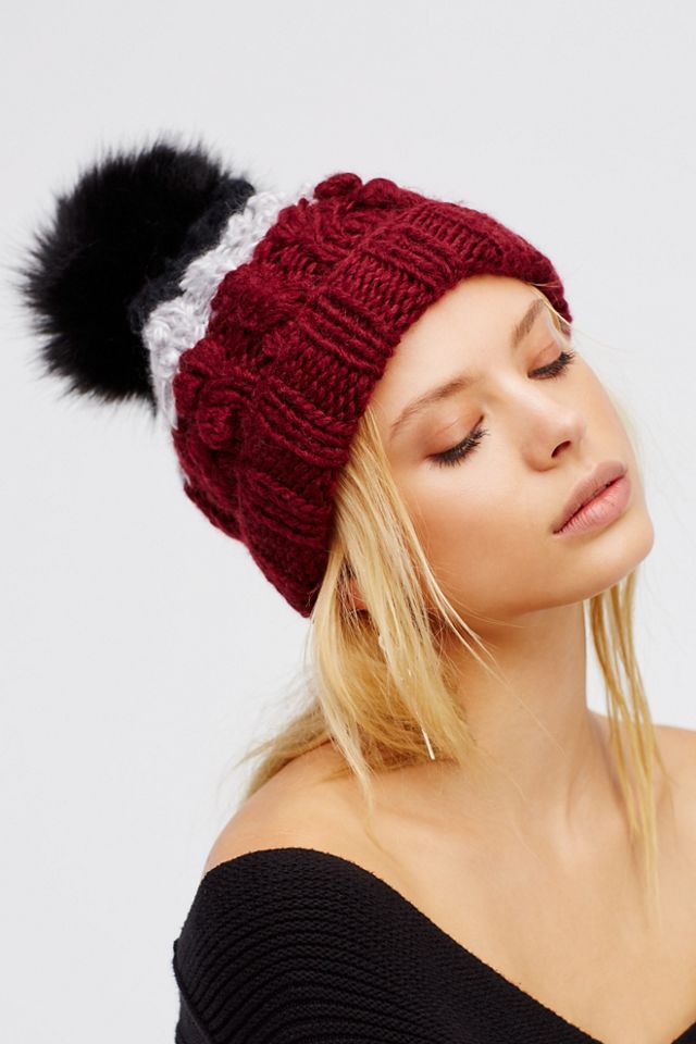 Mile High Stripe Pom Beanie