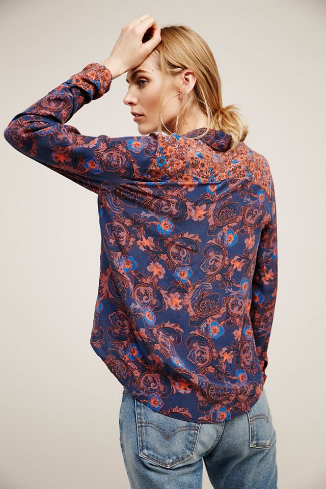 Avery Mix Print Silk Buttondown #1