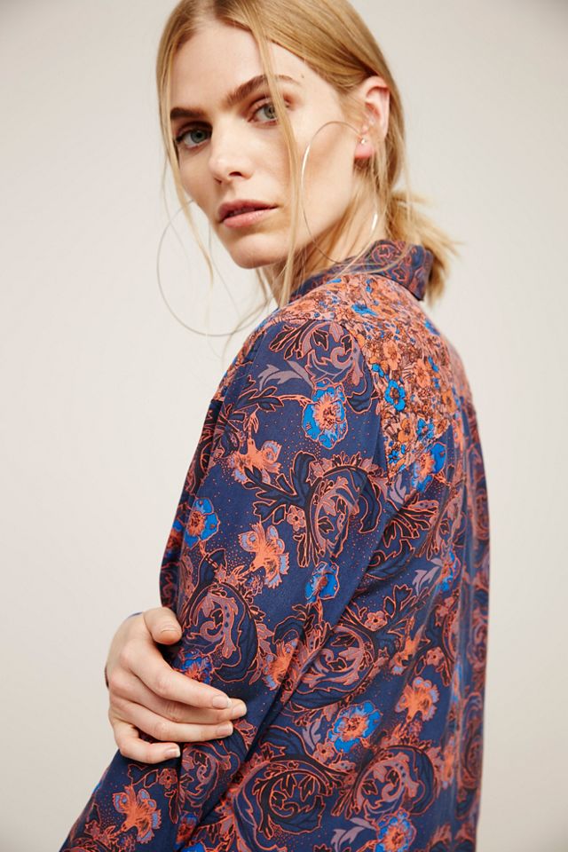 Avery Mix Print Silk Buttondown #3