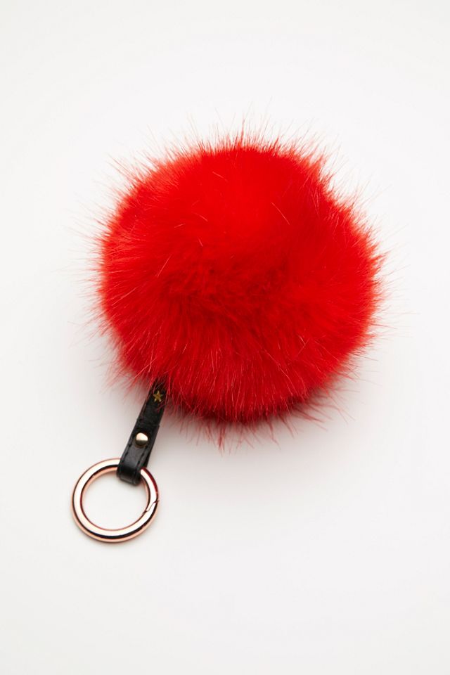 Faux Fur Pompom Keychain #1