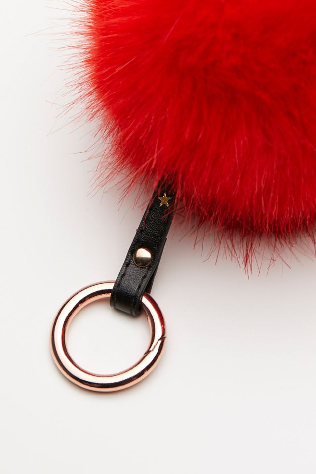 Faux Fur Pompom Keychain #2