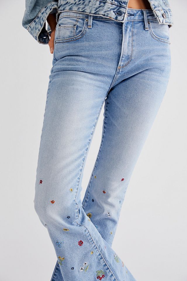 Free People x Driftwood Farrah Embroidered Flare Jeans #2