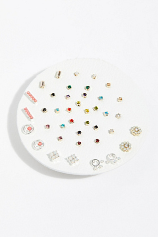 Teeny Tiny Mega Stud Earring Set at Free People in Rainbow Mix