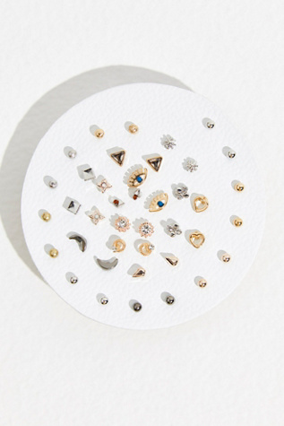 Teeny Tiny Mega Stud Earring Set at Free People in Merry Metallic