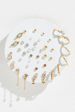 Teeny Tiny Mega Stud Earring Set at Free People in Pretty Pastel