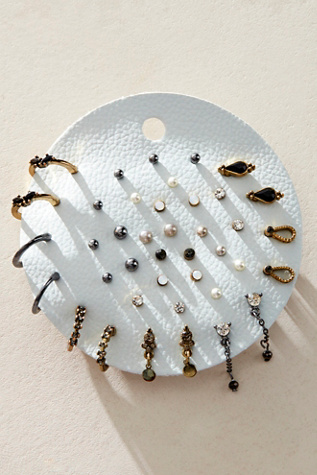 Teeny Tiny Mega Stud Earring Set At Free People In Jet