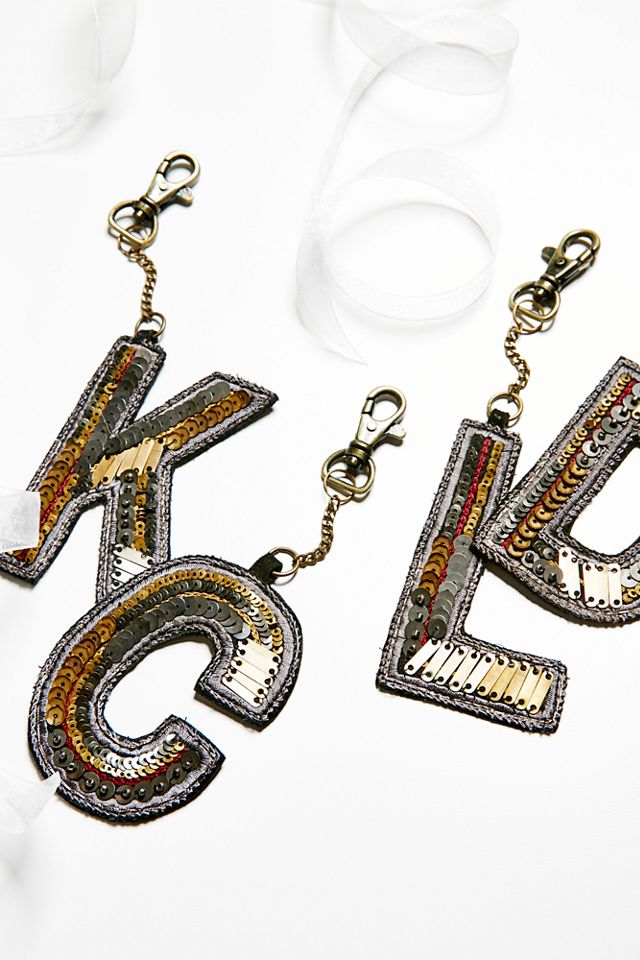 Sequin Letter Keychain