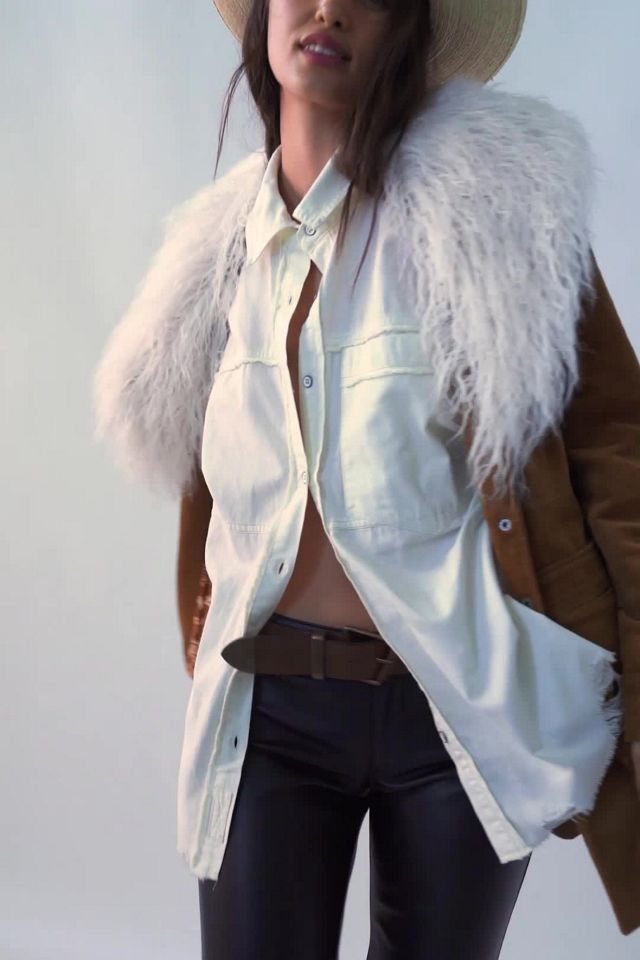 LAZY AND EASY collar fake far jacket Lady Lane Faux Fur Collar 