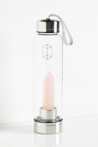 Glacce Crystal Elixir Water Bottle at Free People in Rose Quartz