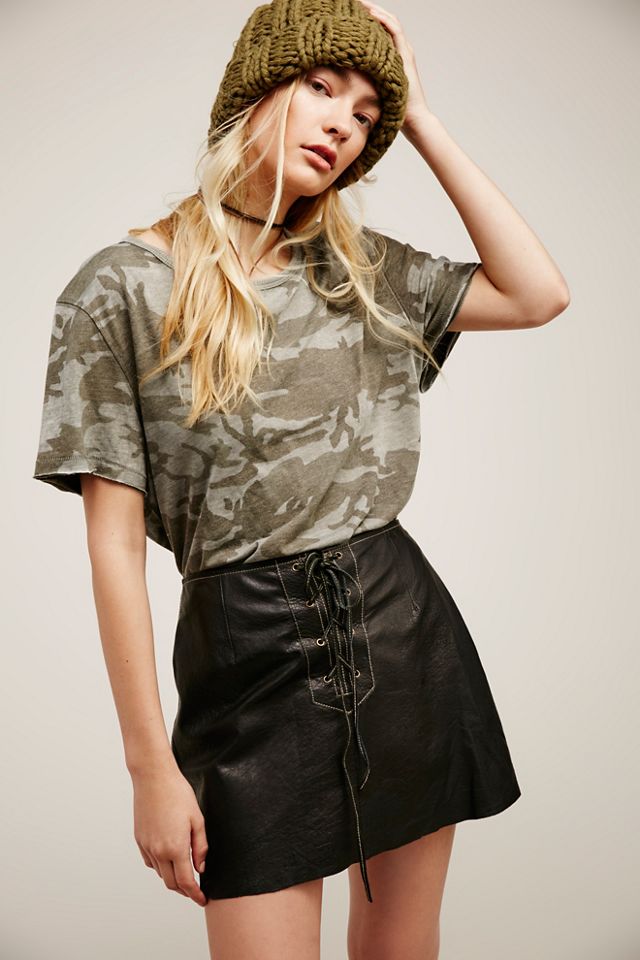 Join Hands Leather Skirt 