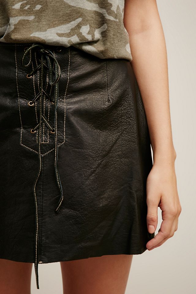 Join Hands Leather Skirt  #4