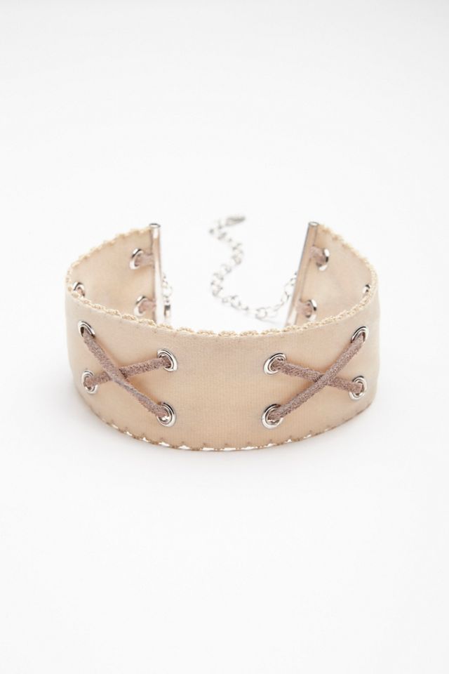 Double Crossed Suede Choker