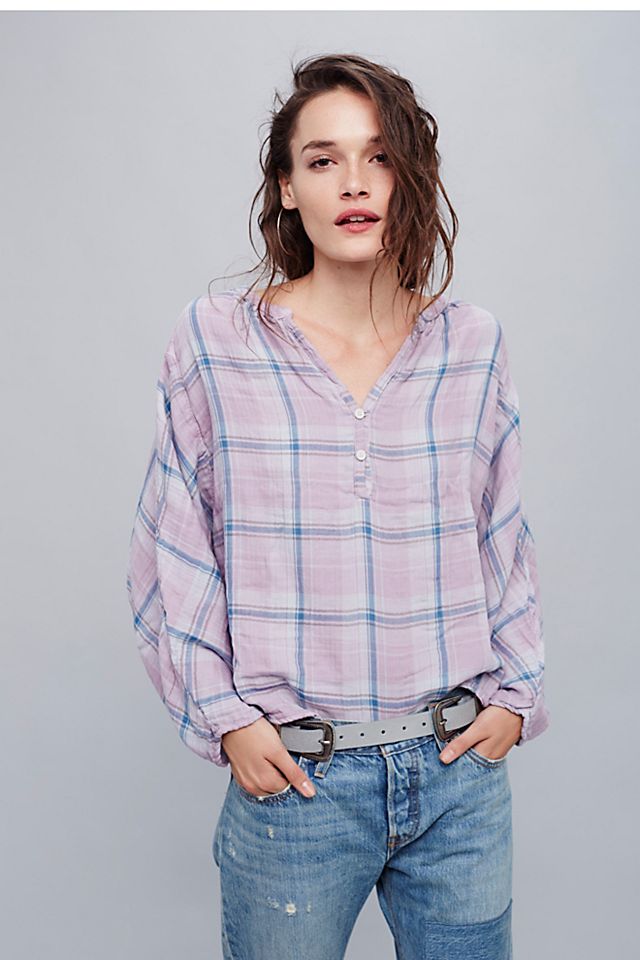 Double Cloth Plaid Swing Top | Free People