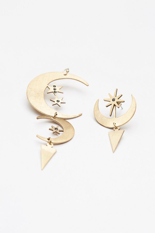 Mixed Moons Dangle Earring Set #1
