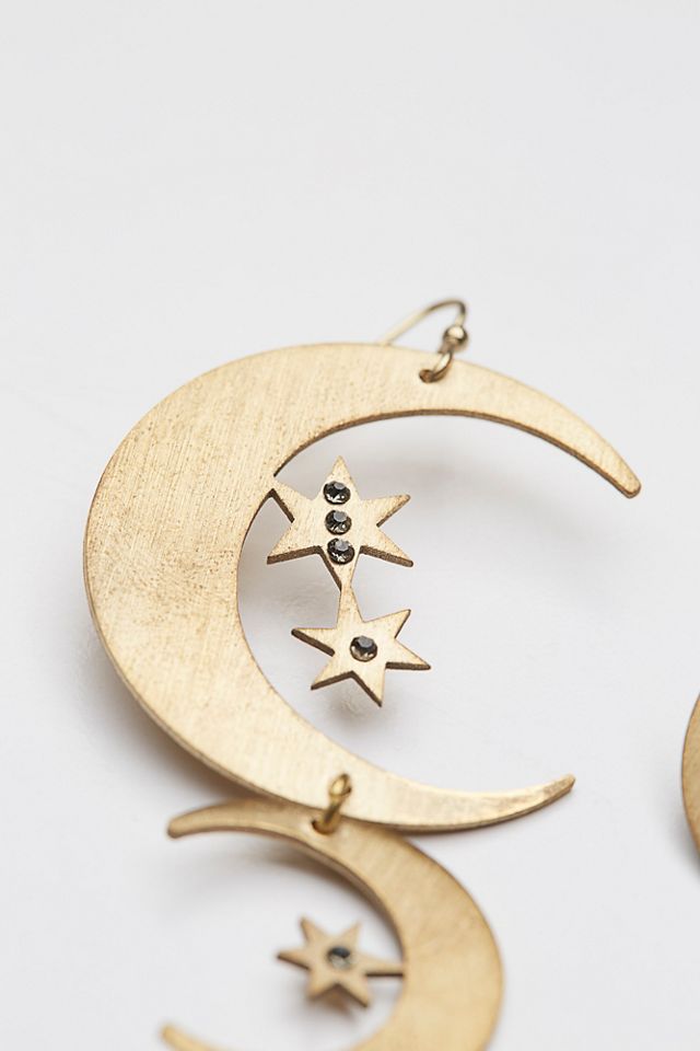 Mixed Moons Dangle Earring Set #2