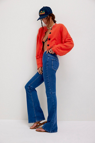 We The Free Penny Pull-On Flare Jeans At Free People In Riviera, Size: 28 S