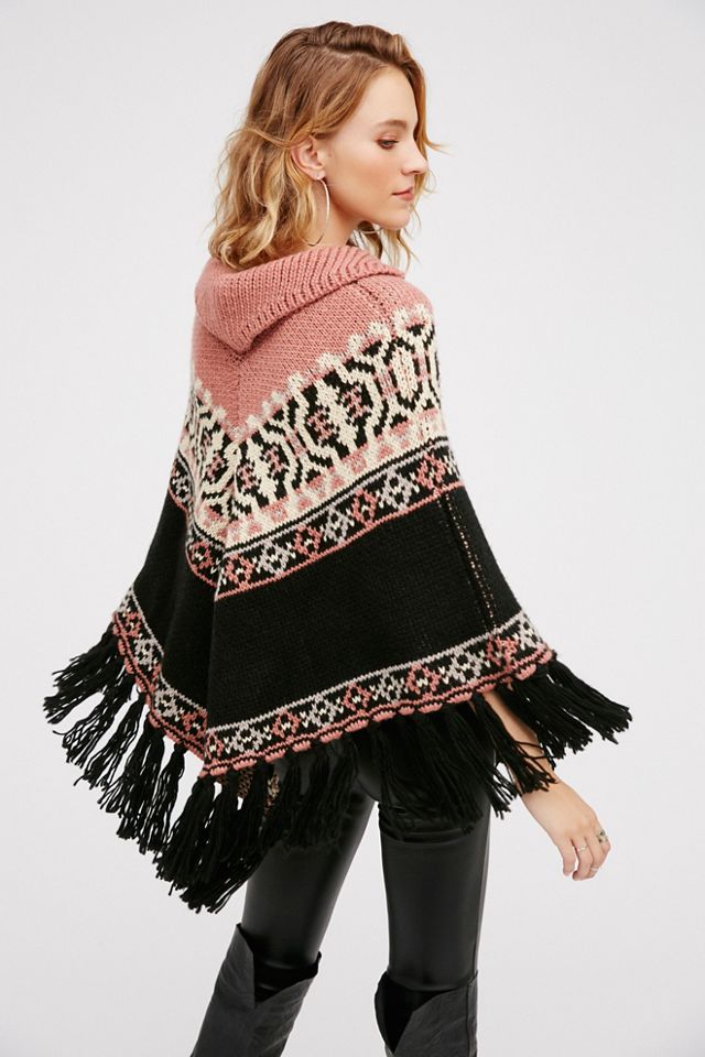 Free People Fair Isle Willow Poncho offers Cape Size Small