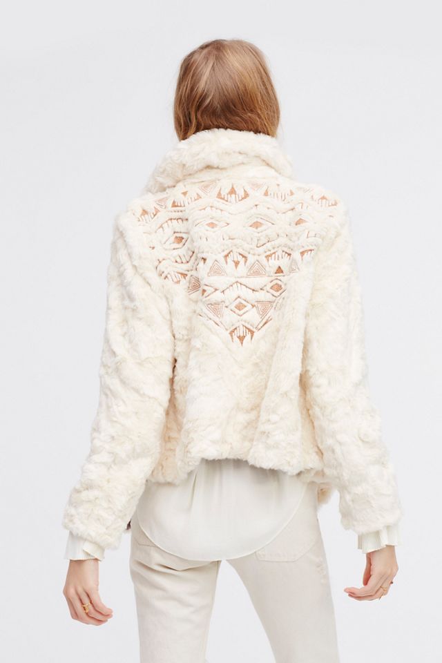 Embroidered Cascade Fur Jacket #3