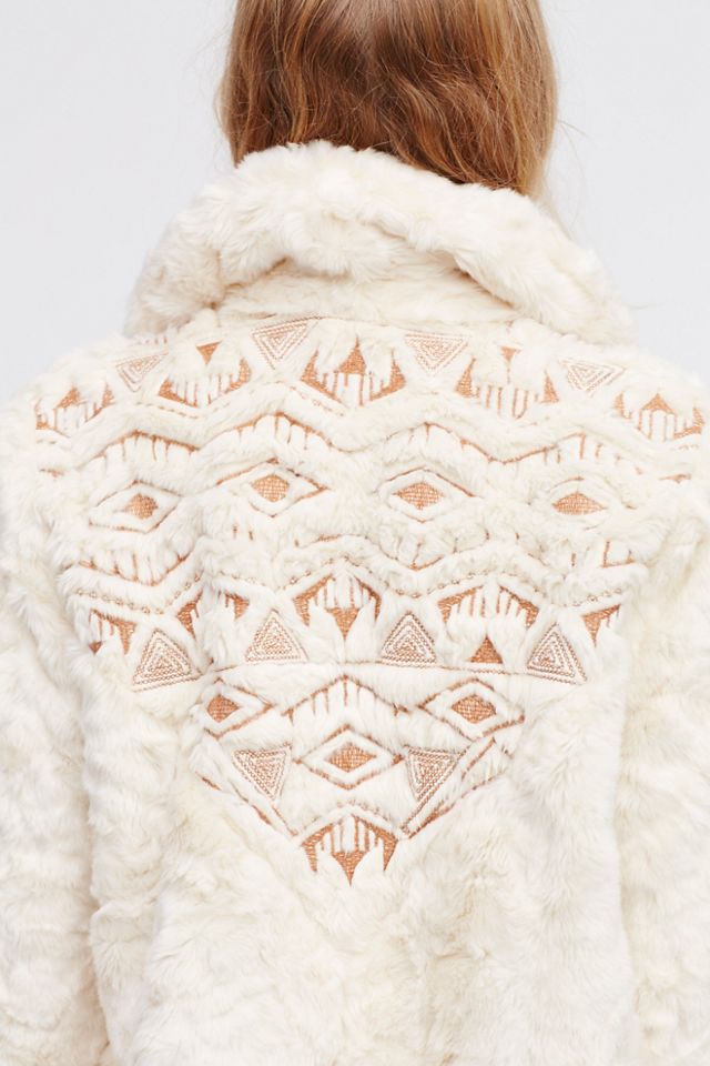 Embroidered Cascade Fur Jacket #6