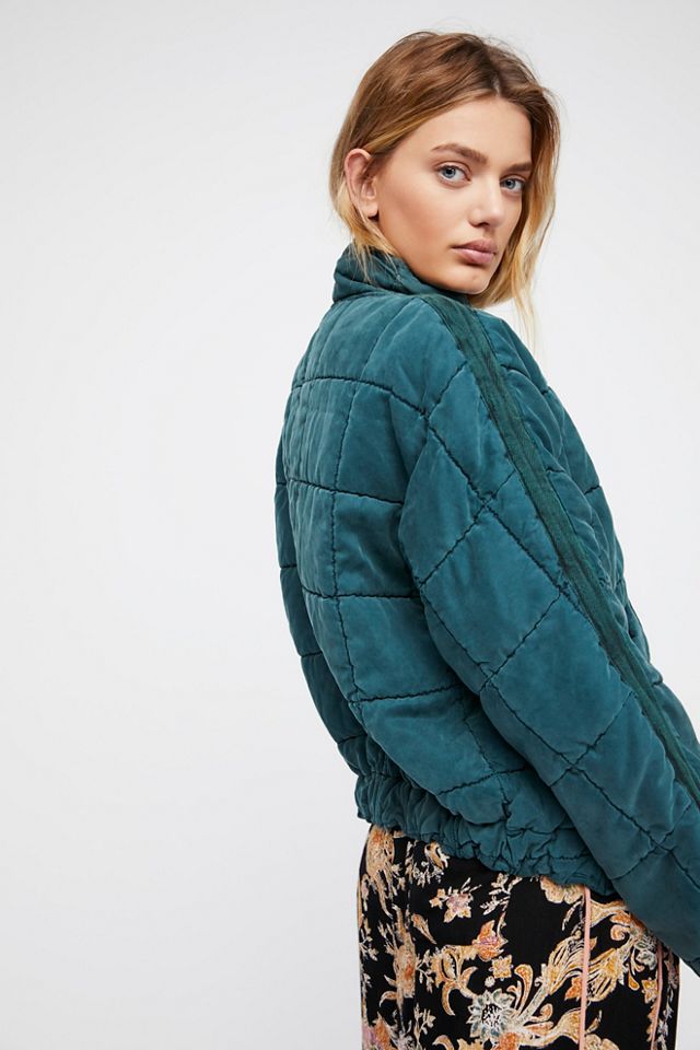 Free People Dolman authentic Quilted Jacket - Evergreen color