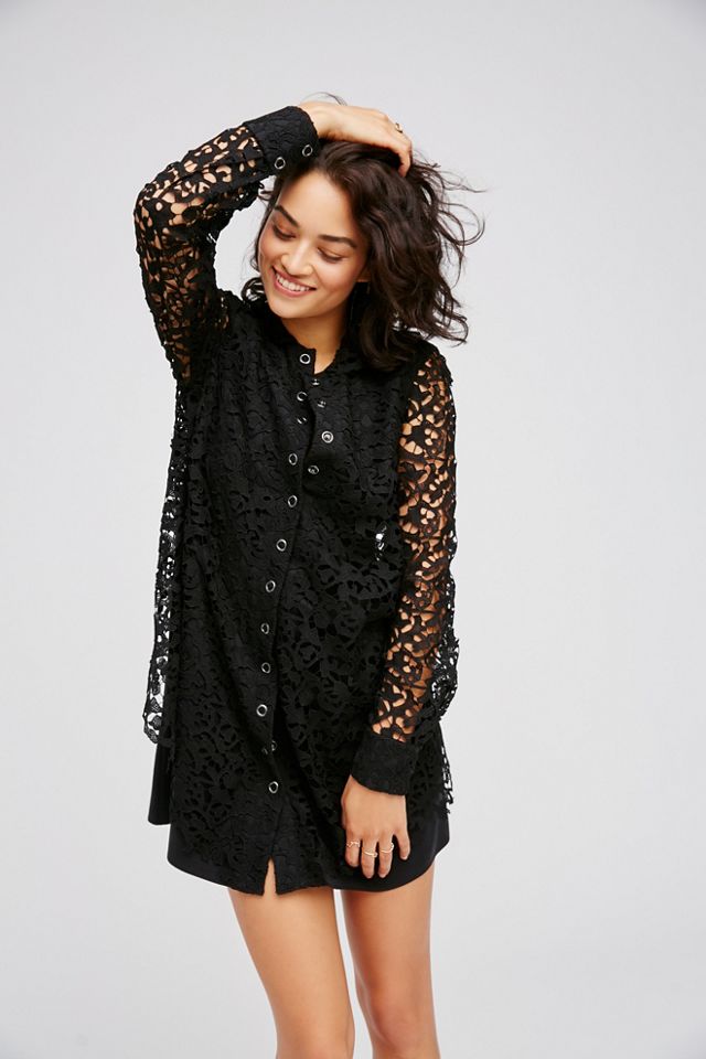 Delia Lace Shirt Dress