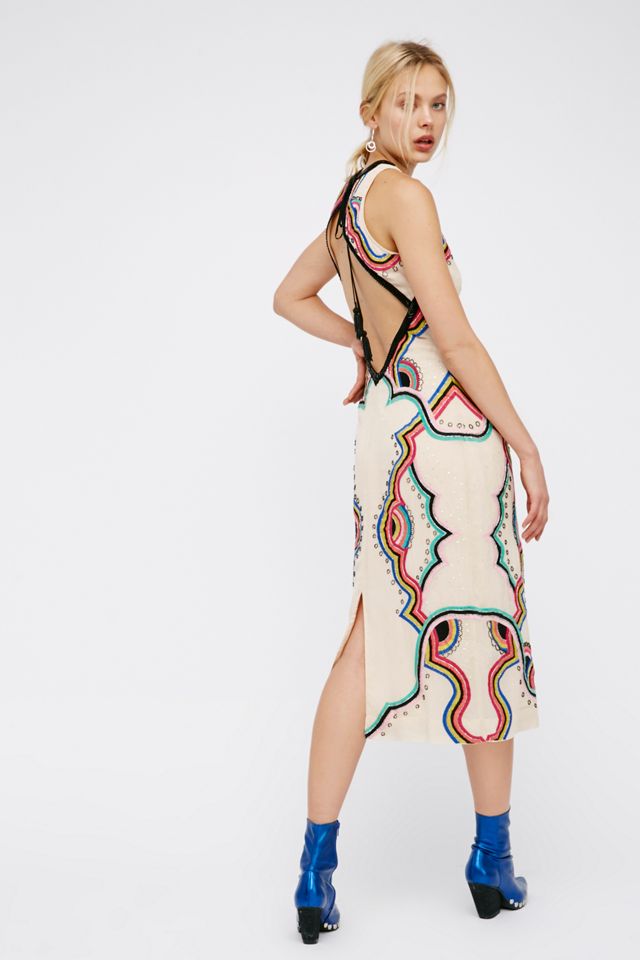 Far Out Embroidered Midi Dress #1
