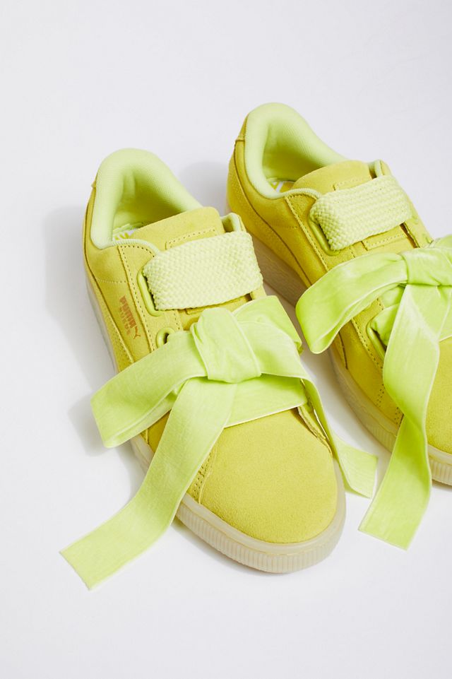 Suede Heart Satin Sneaker