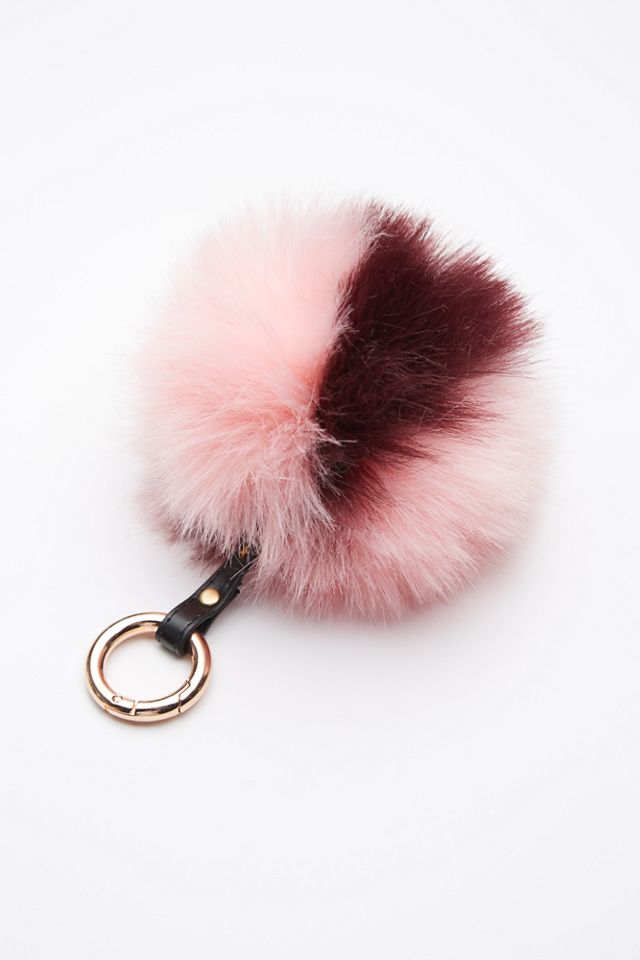 Multi Faux Fur Pompom Keychain #1