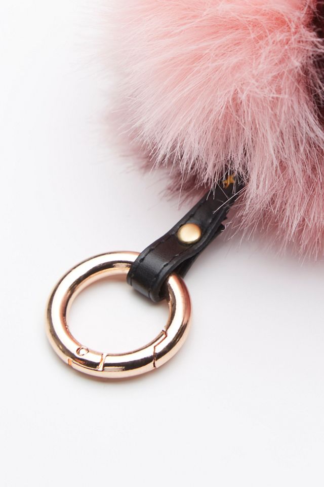 Multi Faux Fur Pompom Keychain #2