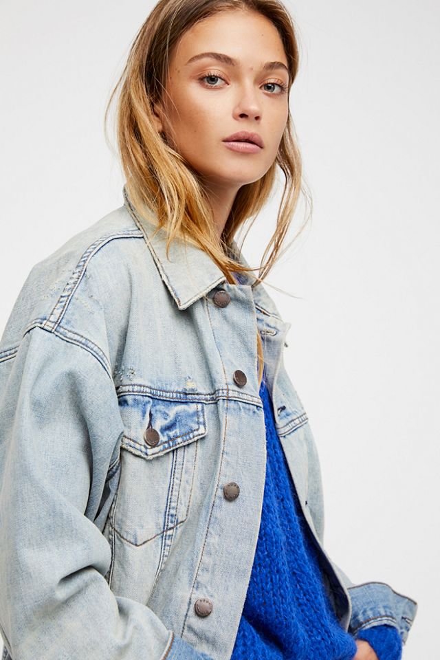 Free people store denim trucker jacket