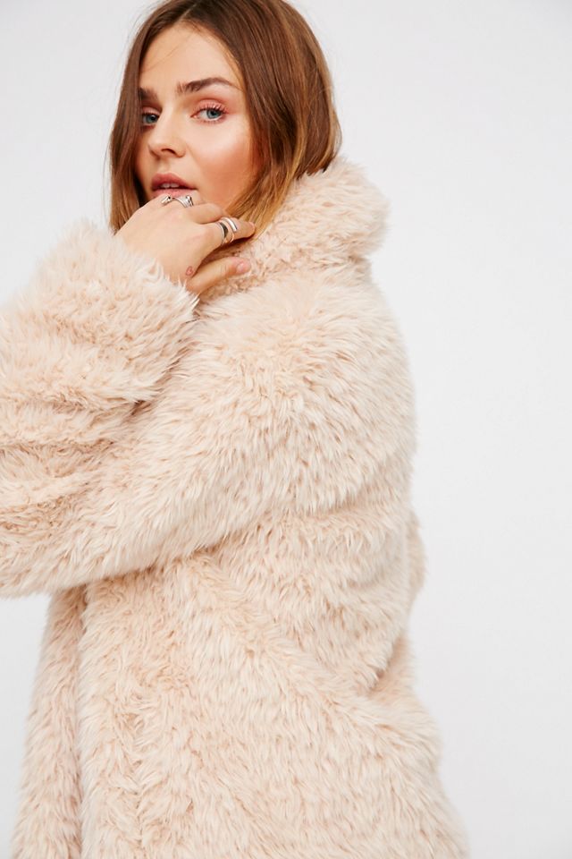 Free People faux fur deals coat