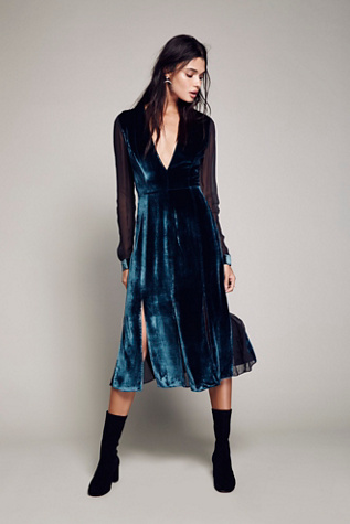 Free people clearance black velvet dress