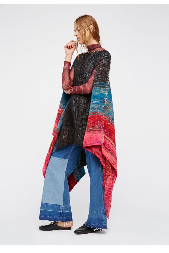 Gemstone Stripe Poncho #1