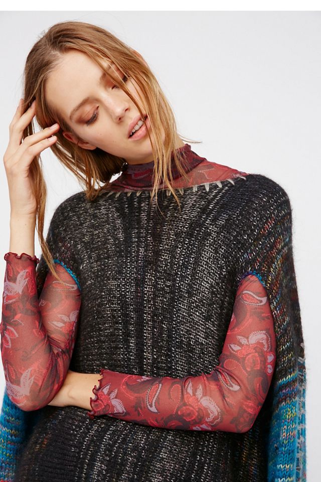 Gemstone Stripe Poncho #3