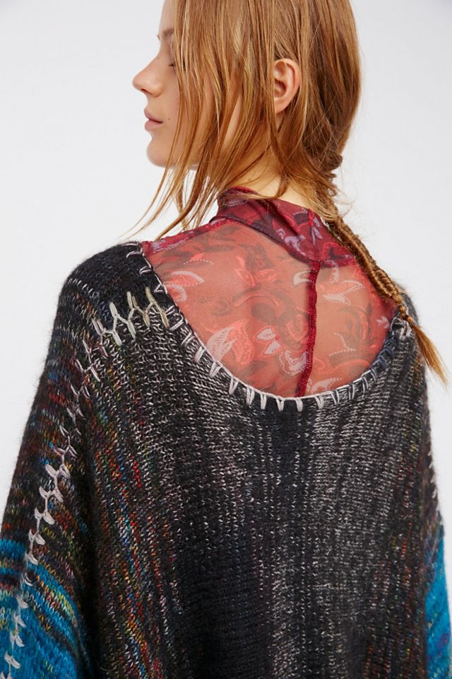 Gemstone Stripe Poncho #4