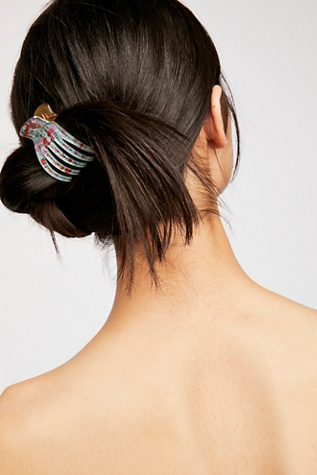 Small Yoga Claw Clip by Medusa's Heirlooms at Free People in Blue Crackle