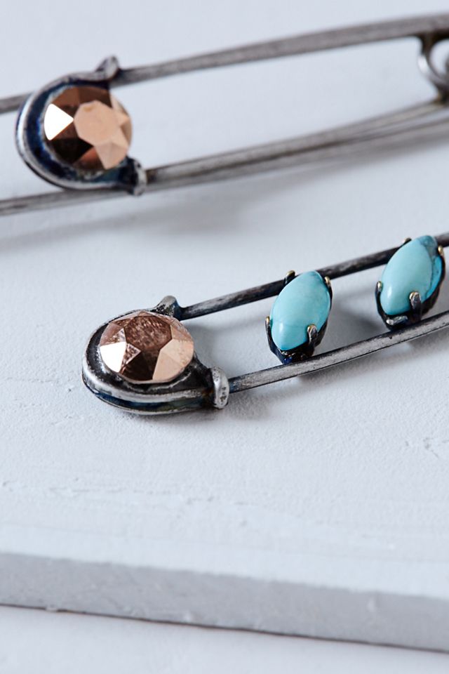 Mixed Safety Pin Earrings #2