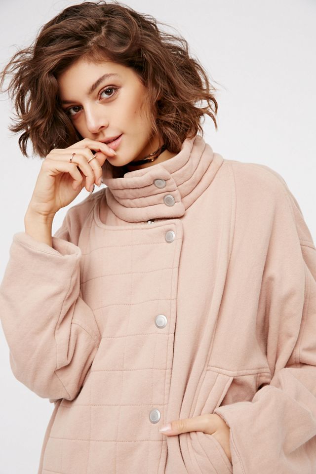 Oversized Knit Quilted Jacket #4