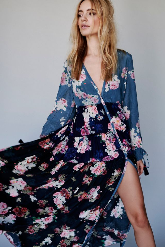 Free people floral outlet wrap dress