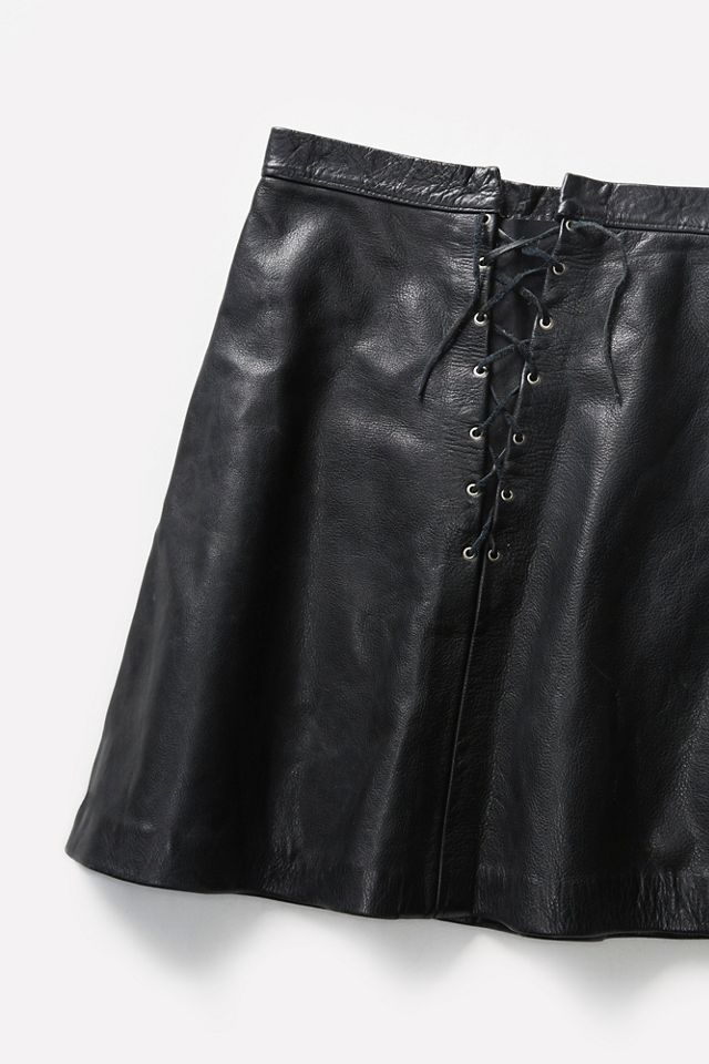 Vintage 1980s Leather Skirt #2