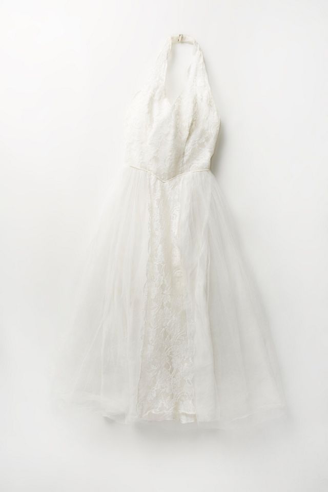 Vintage 1950s Lace Halter Dress | Free People