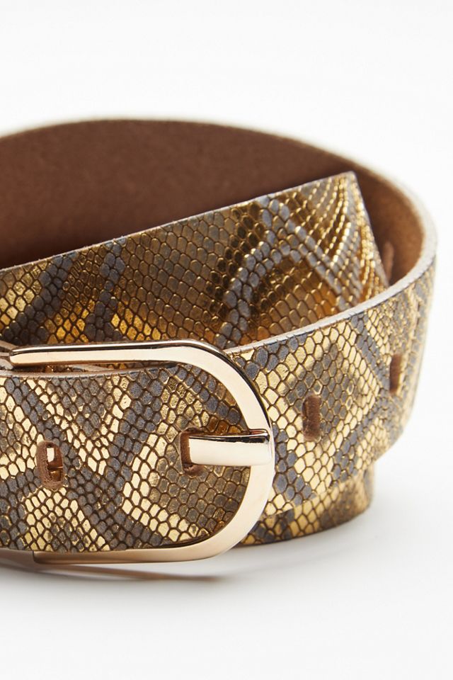 Metallic Leather Snake Belt #2